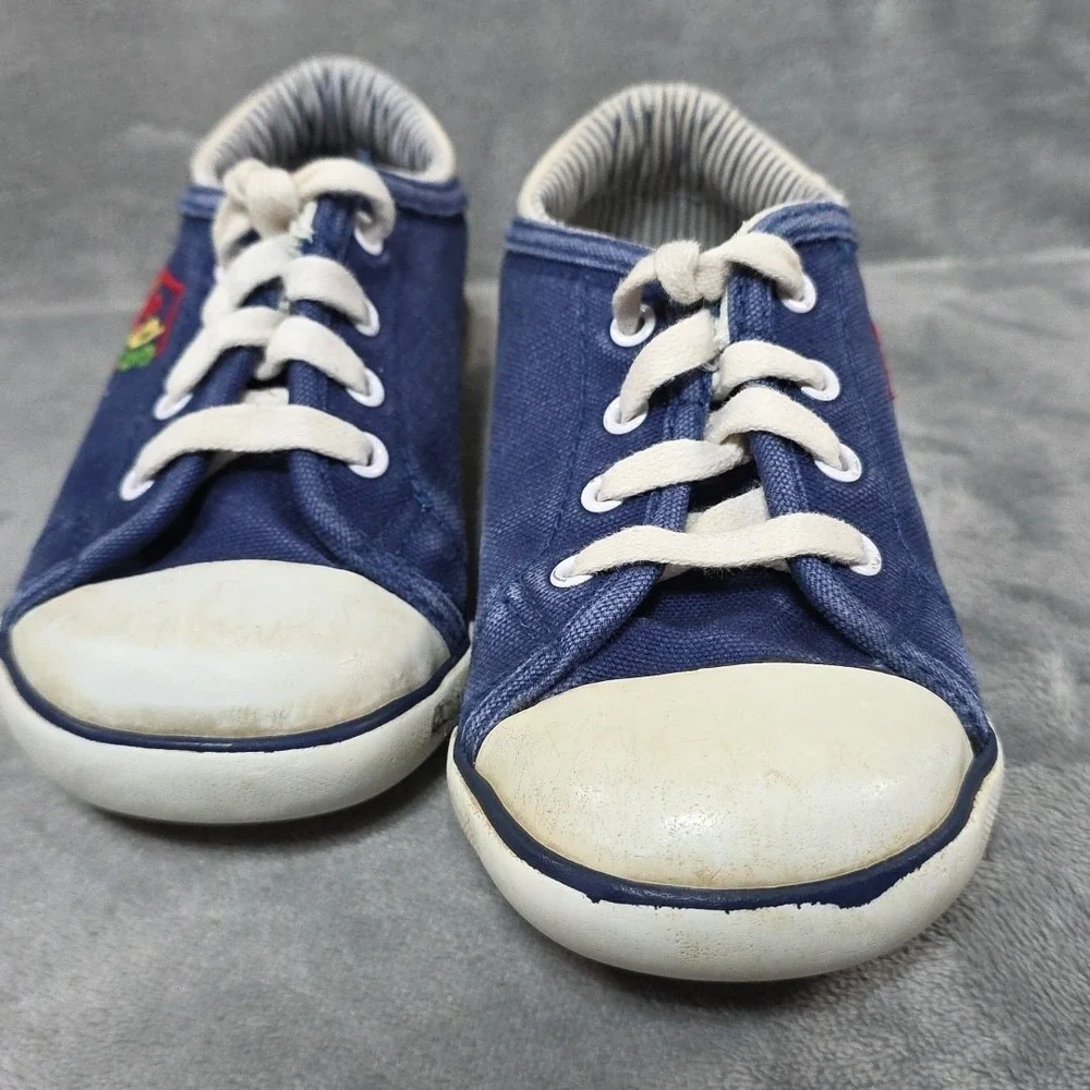 Vintage Keds‎ Kids Size 8.5 Blue Canvas Embroidered